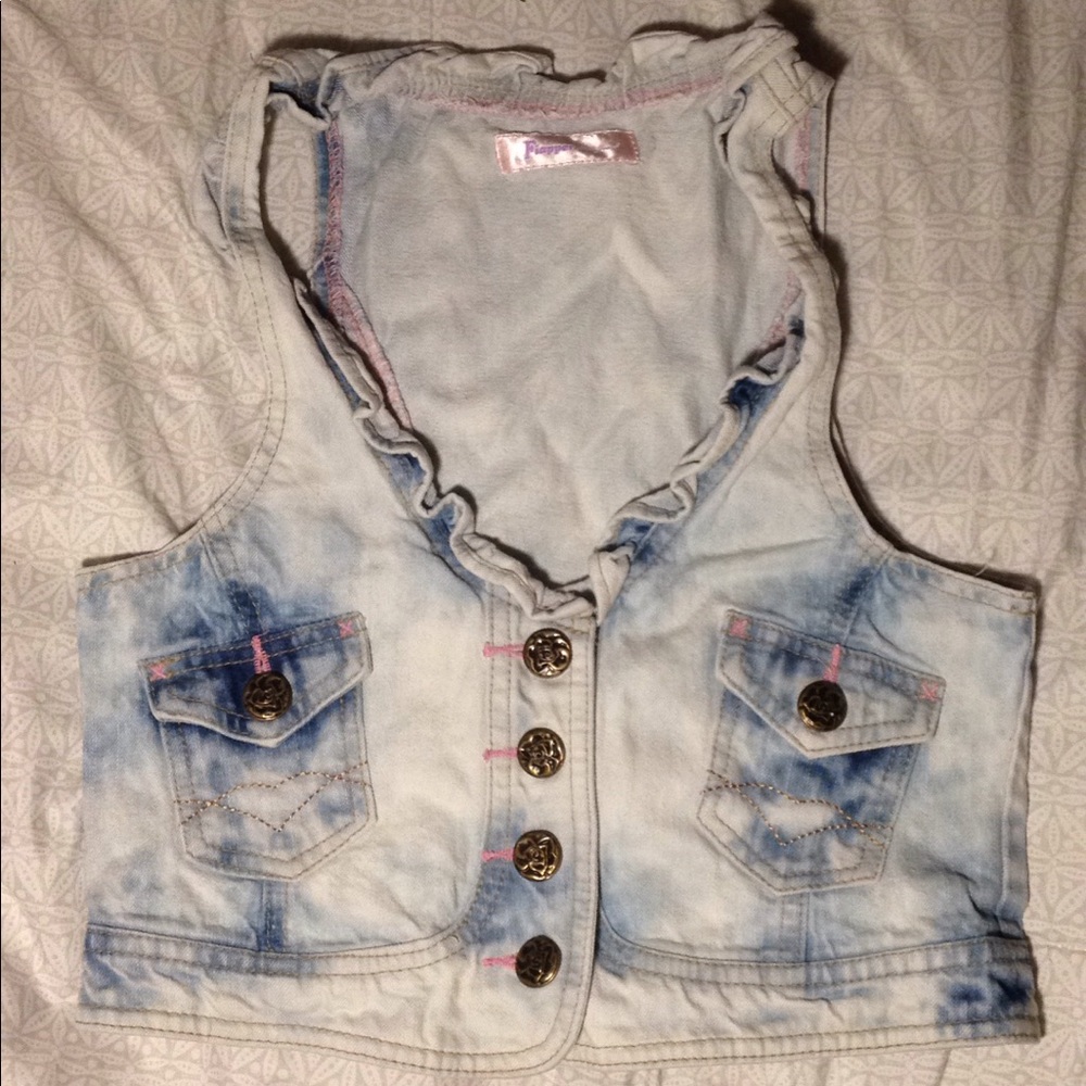 Fiapper Love Jean White-wash denim vest